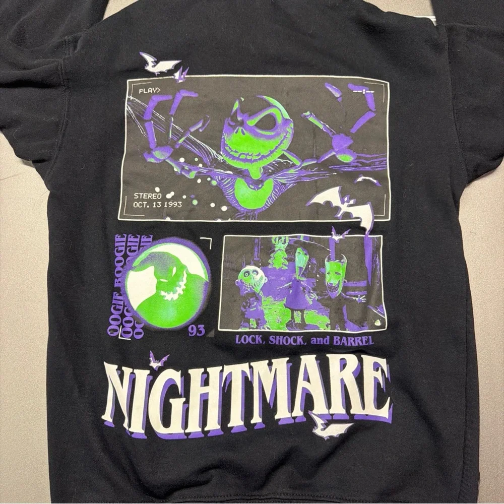 Nightmare Before Christmas Men's and Big Men's Front Back Graphic Hoodie Size XS